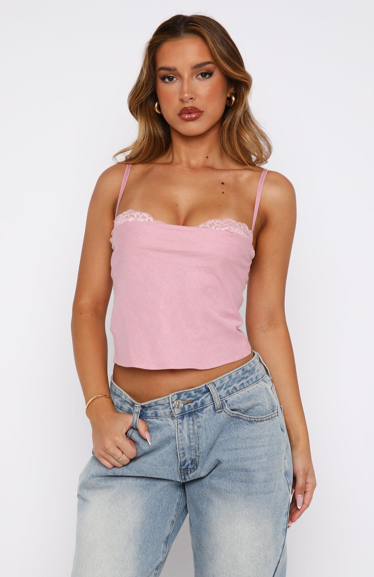 Tell Me All About It Top Pink Product Image