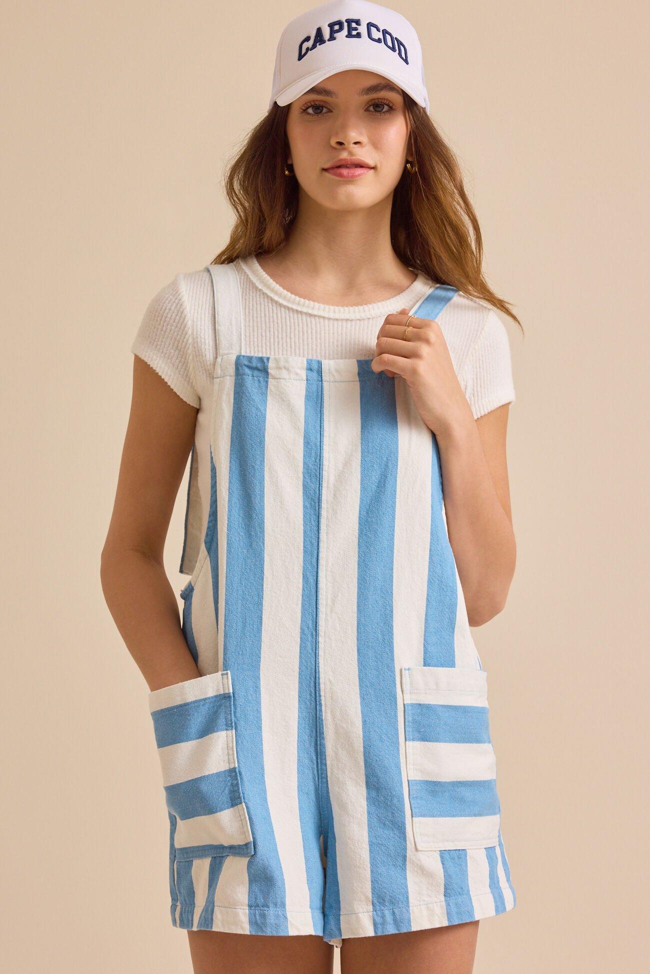Maizey Striped Shortall Product Image