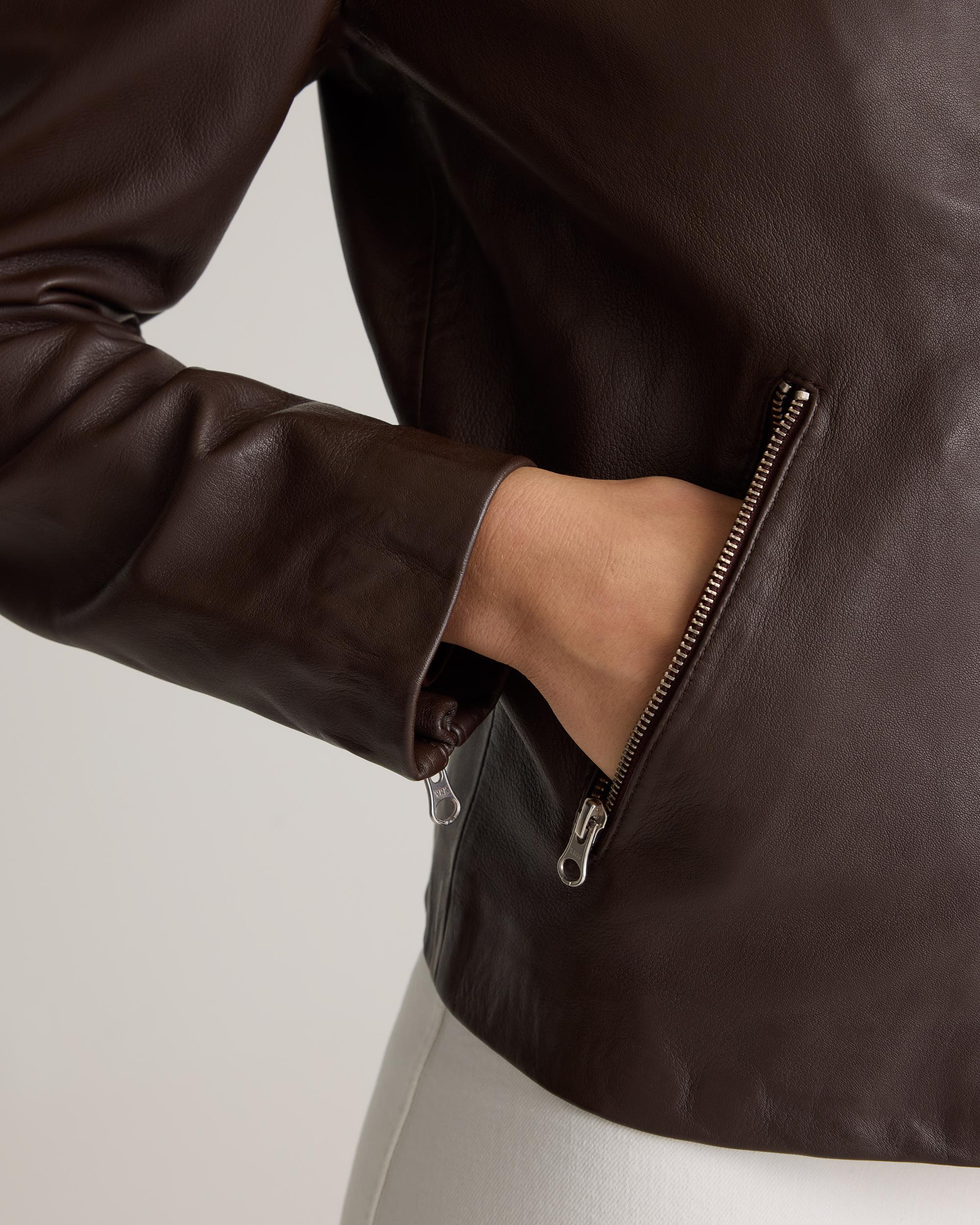 Quince | Women's 100% Washed Leather Biker Jacket Product Image