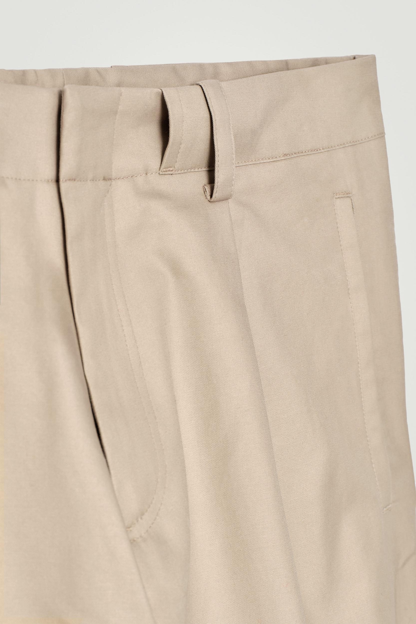 TAPERED COTTON TURN-UP PANTS Product Image