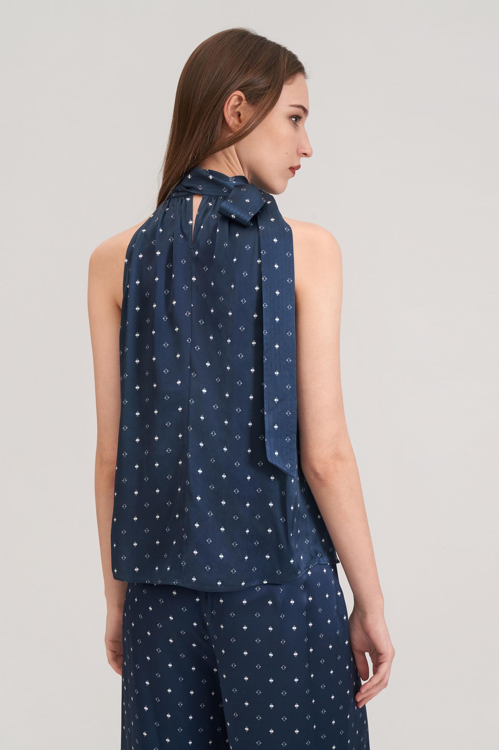 LILYSILK Silk T Shirt Women's Blue 100% Grade 6A Mulberry Silk Soft Classic Sleeveless Fun and Flirtatious XXL Product Image