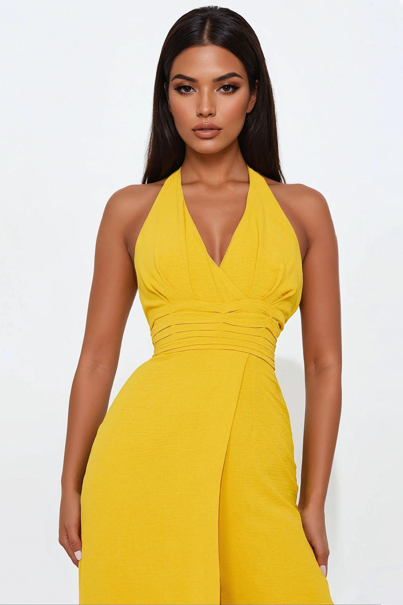 Light Up The Room  Jumpsuit - Mustard Product Image
