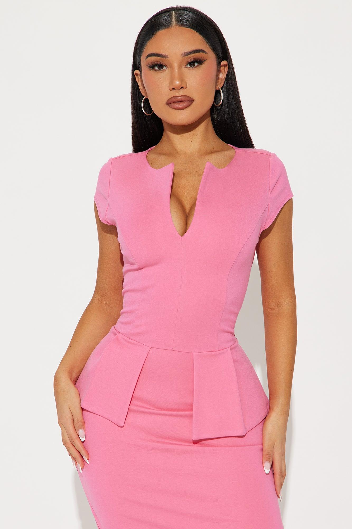 The Ari Ponte Midi Dress - Pink Product Image