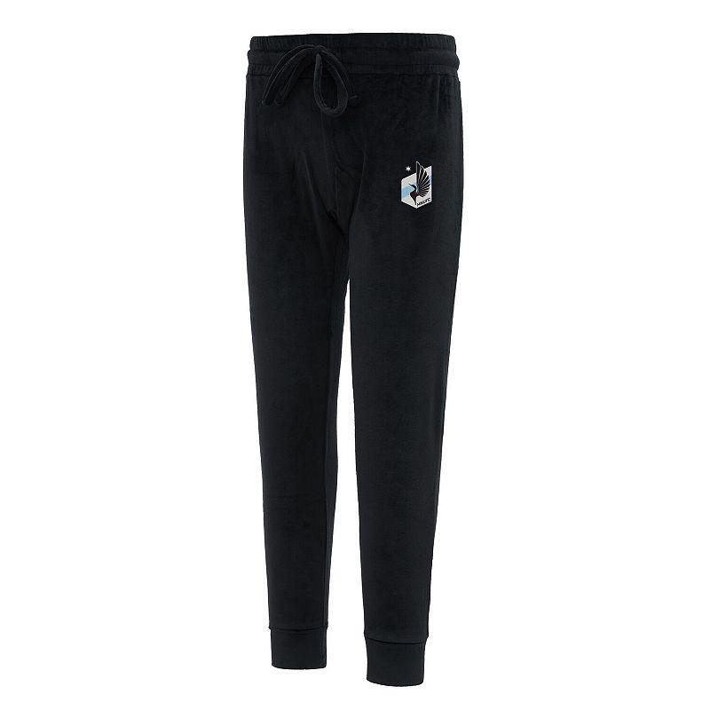 Women's Concepts Sport Black Minnesota United FC Intermission Velour Cuffed Pants, Size: Small, Mfc Black Product Image