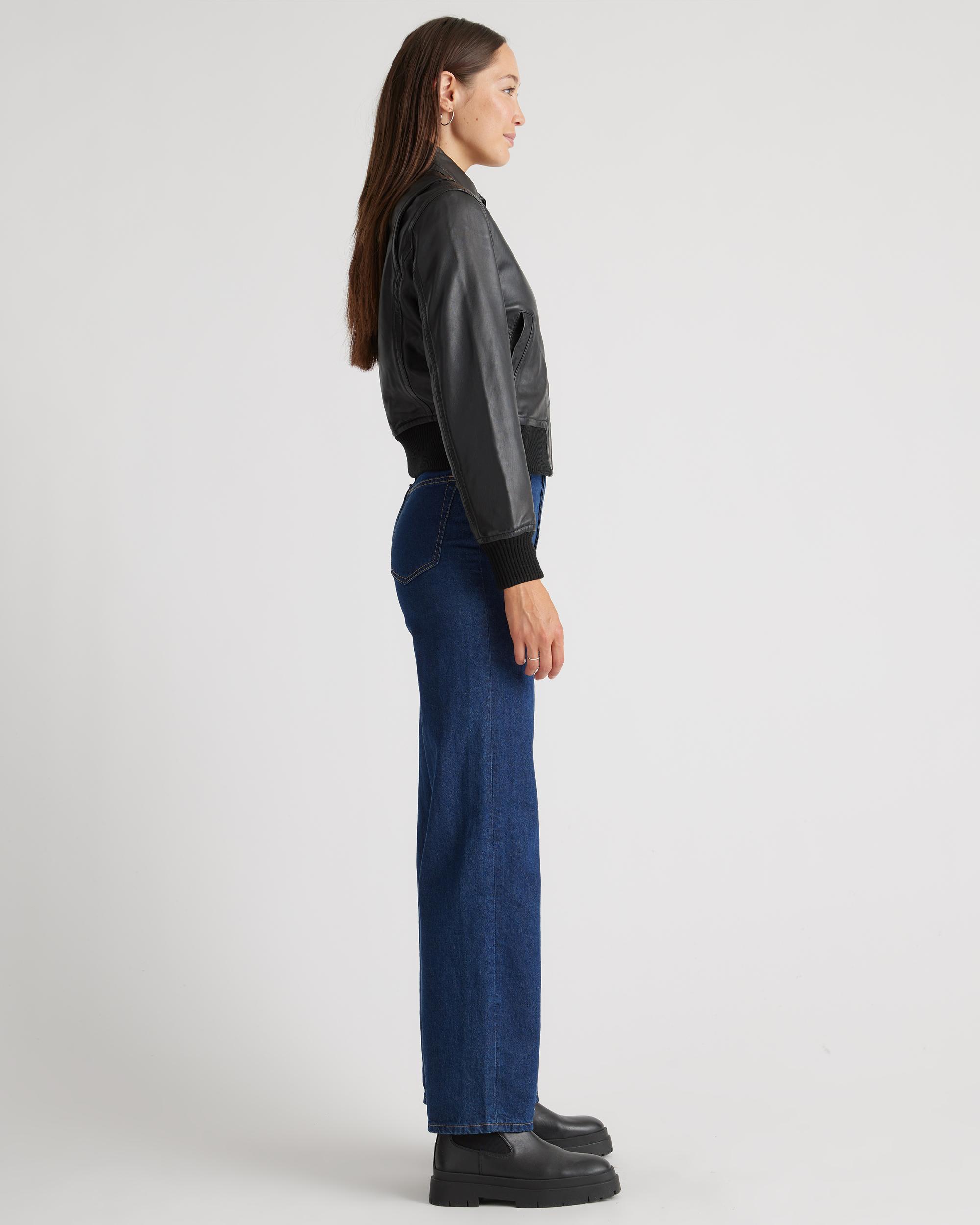 Quince | Women's 100% Washed Leather Bomber Jacket Product Image