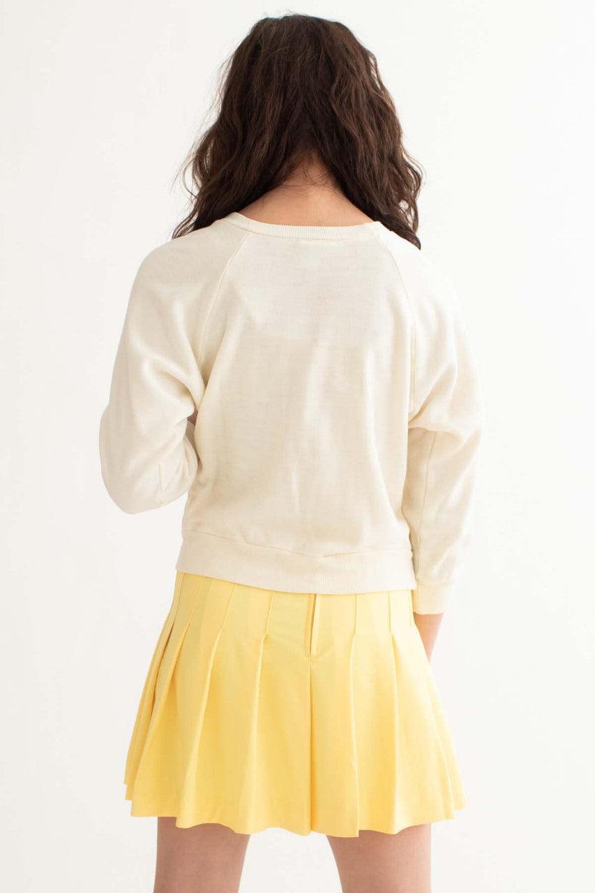 Yellow Stretch Pleated Skirt Product Image