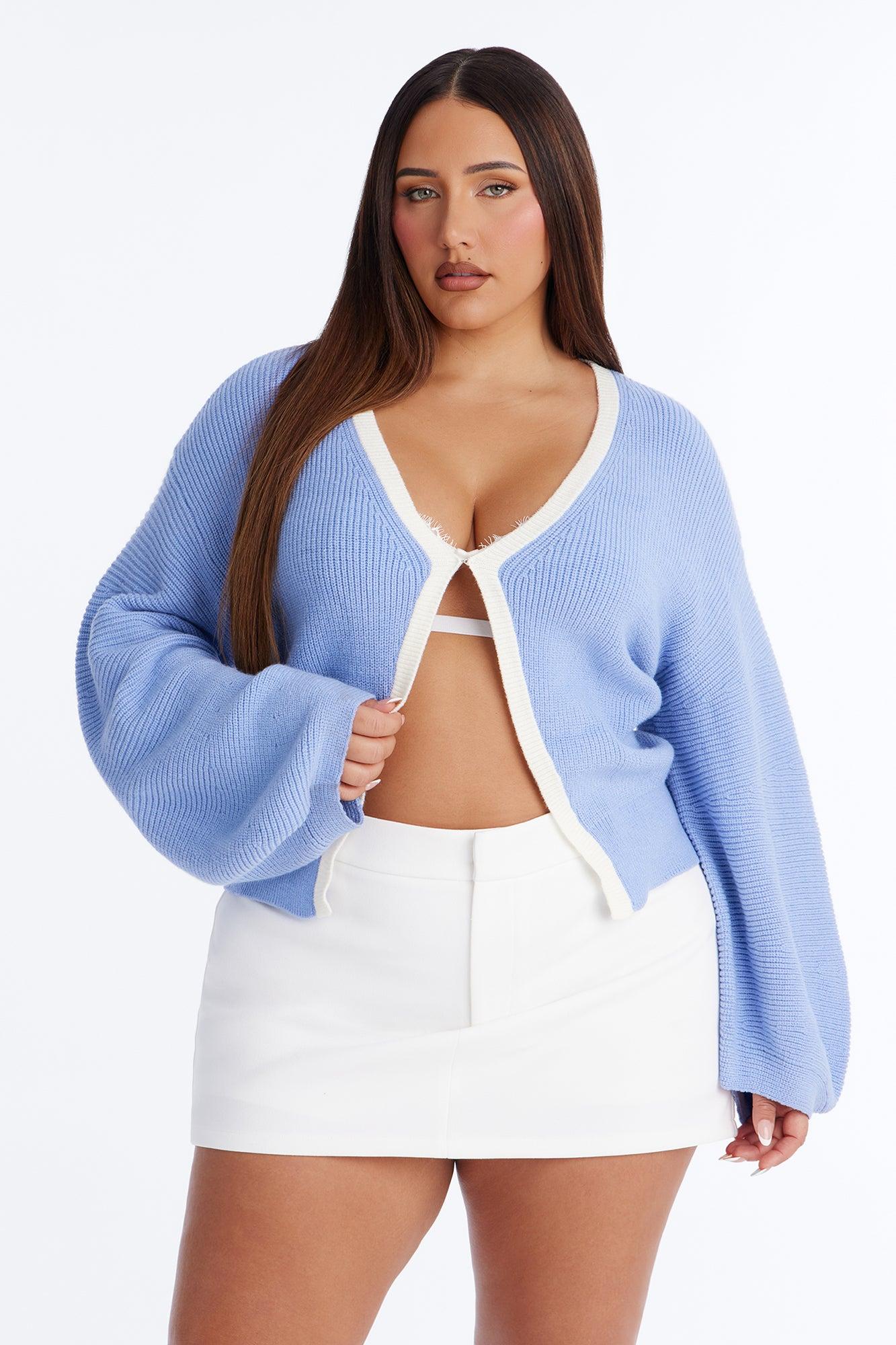 In Your Head Cardigan - Dusty Blue Female Product Image
