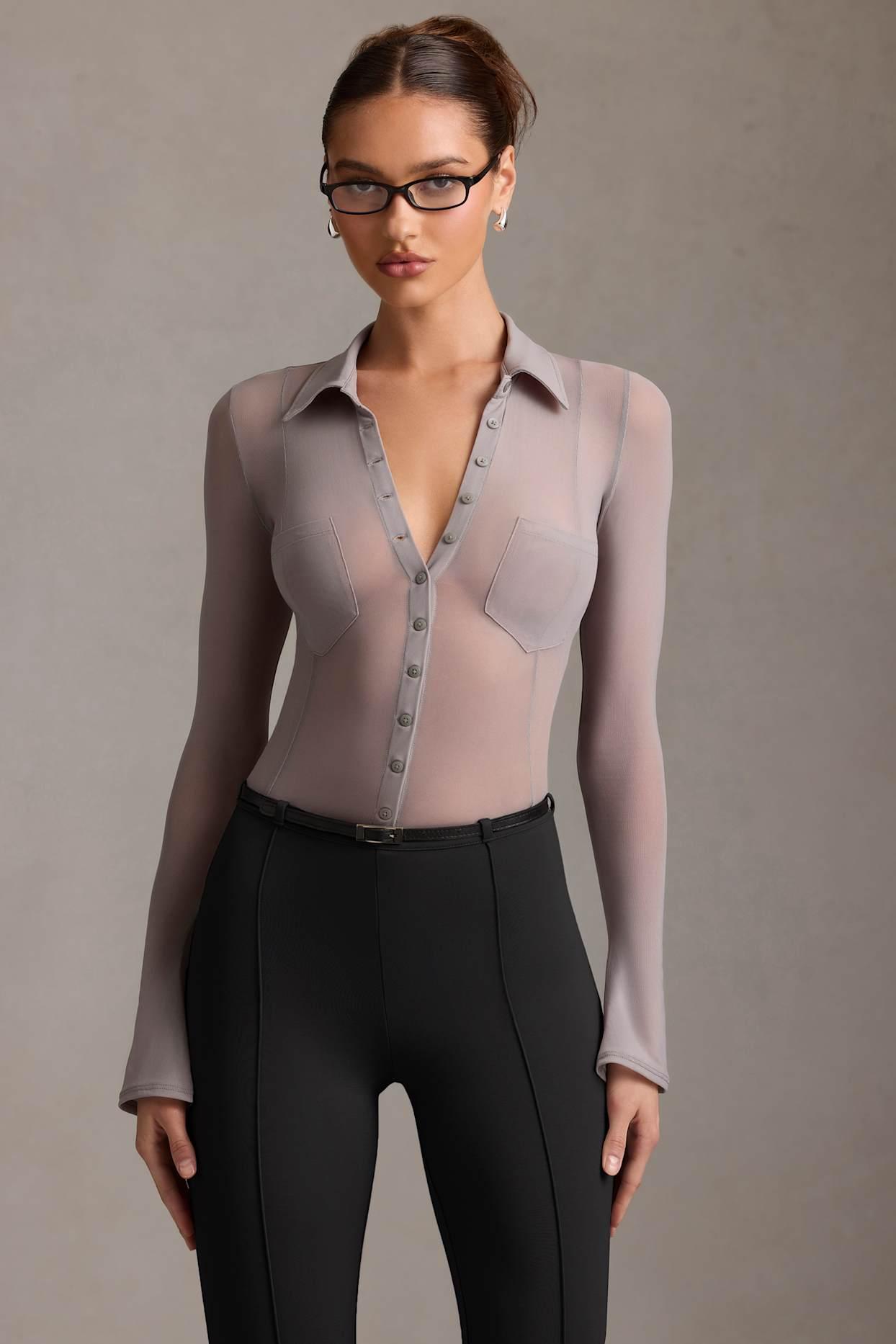 Low-Rise Flared Trousers in Black Product Image