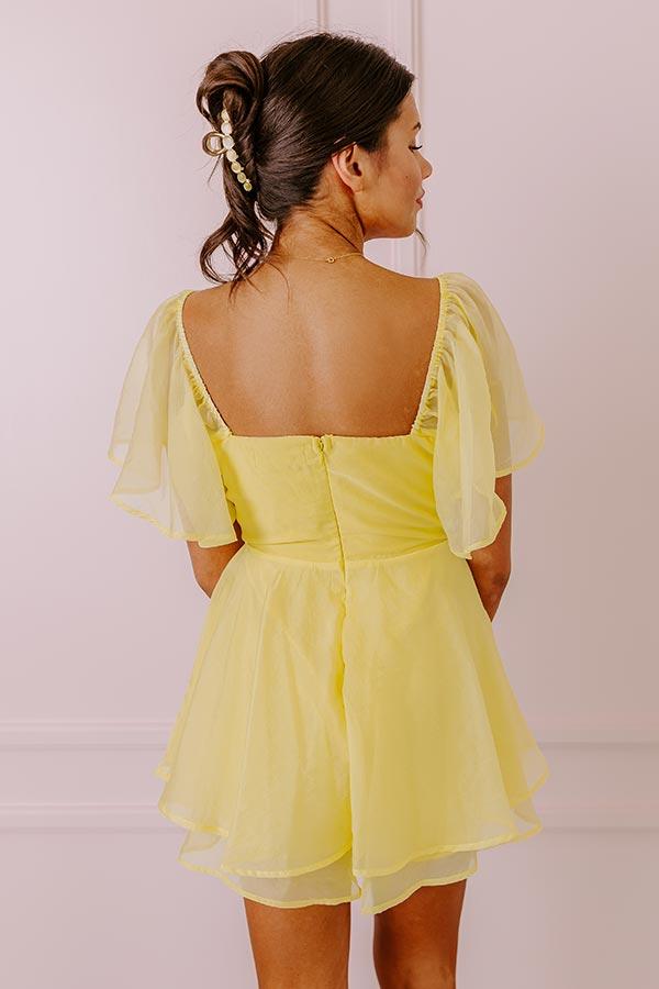 Spring Fling Organza Romper in Yellow Product Image