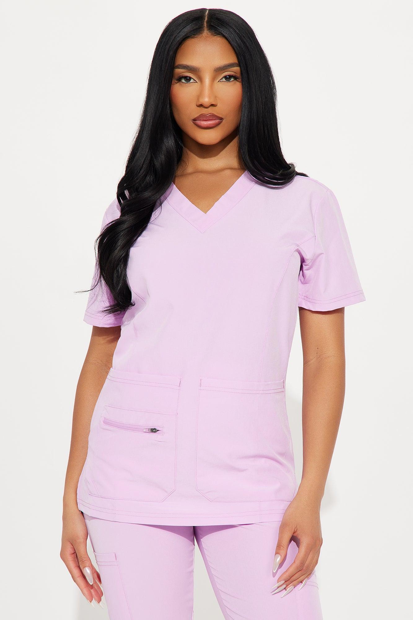 Essential 4 Way Stretch Scrub Uniform Set - Lilac Product Image