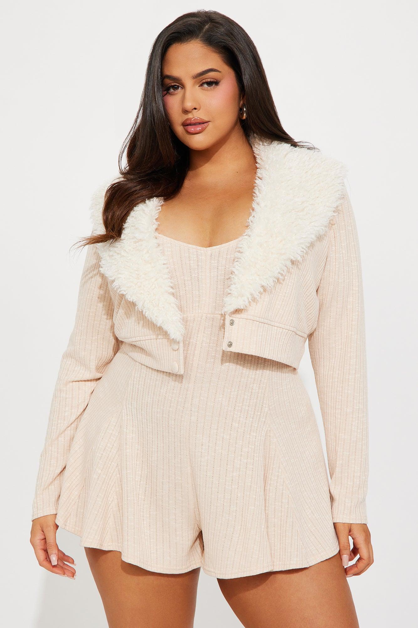 Stella Sweater Romper Set - Cream Product Image