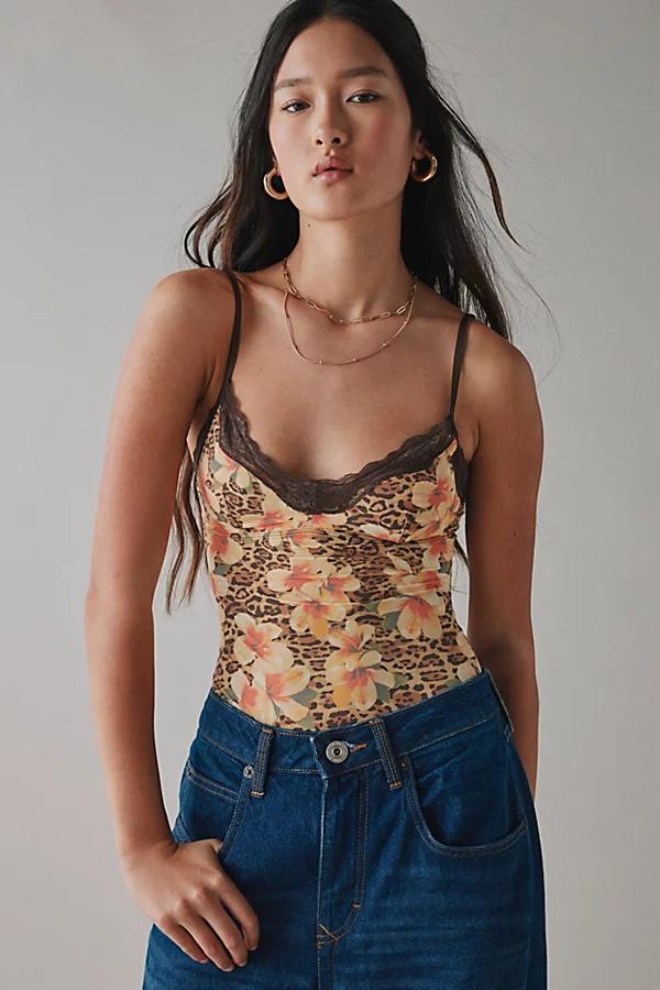 Out From Under Felicia Lace Trim Mesh Bodysuit Womens at Urban Outfitters Product Image