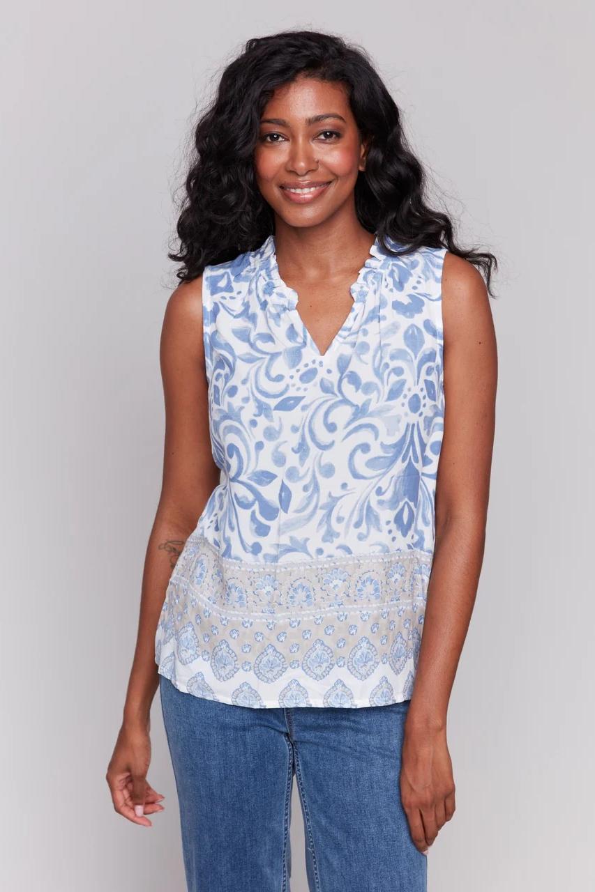 Ruffle Neck Top Product Image