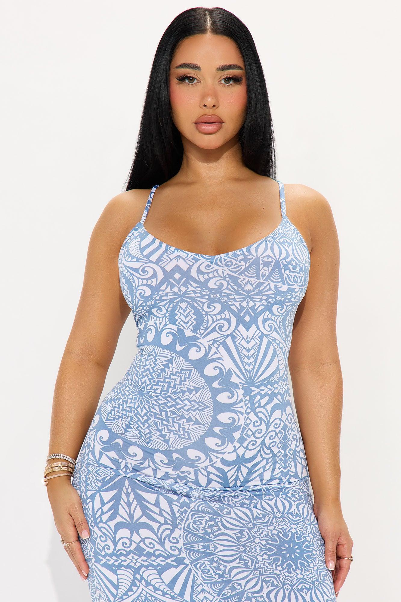 Maya Printed Maxi Dress - Blue/combo Product Image