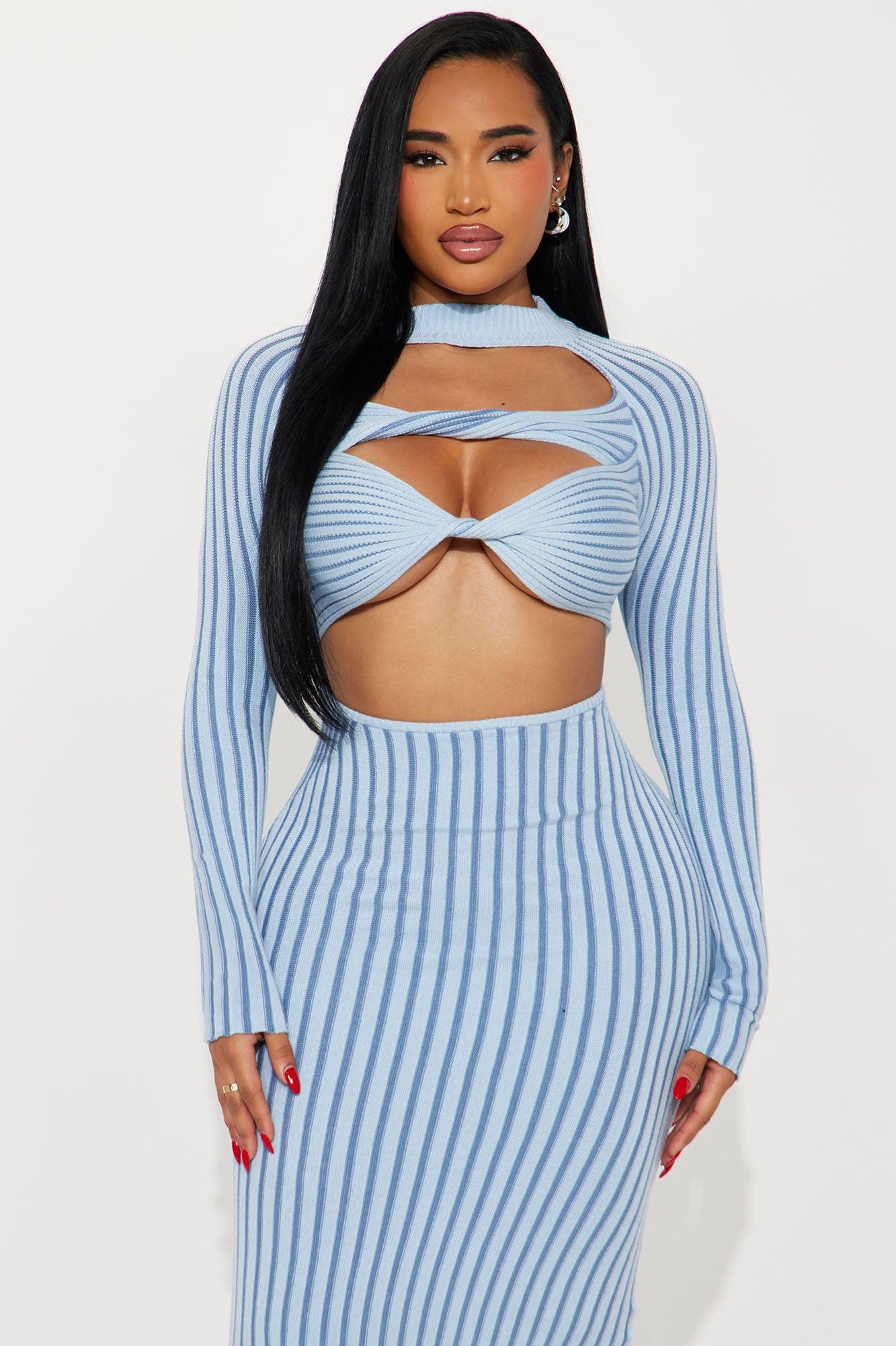 Deeply Aligned Midi Dress - Blue Female Product Image