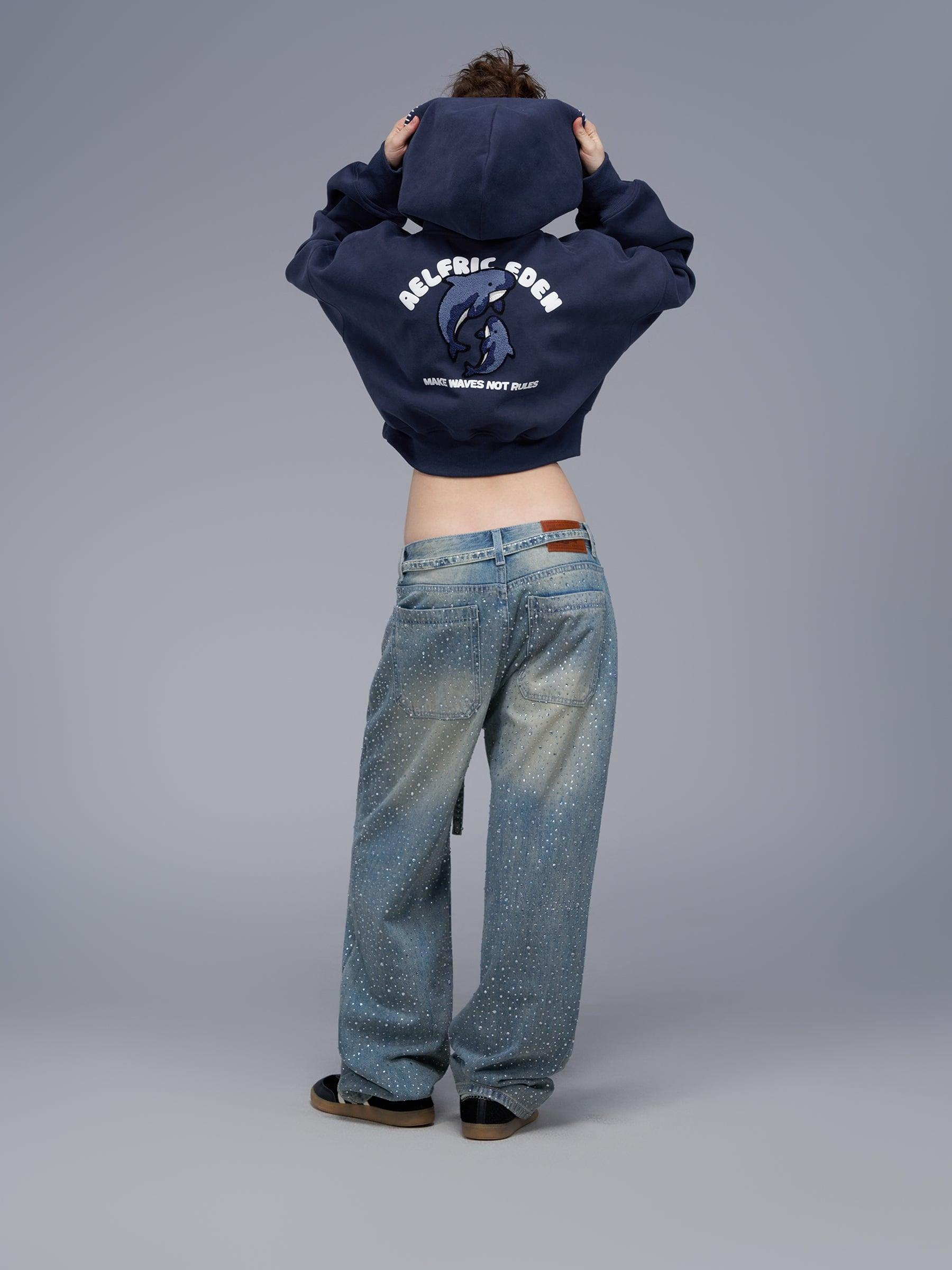 Aelfric Eden Rhinestone Baggy Jeans Product Image