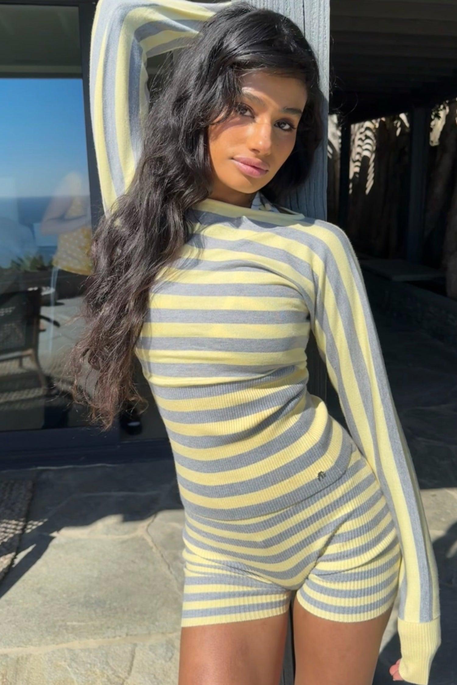 ODESSA TOP - BUTTER STRIPE Product Image