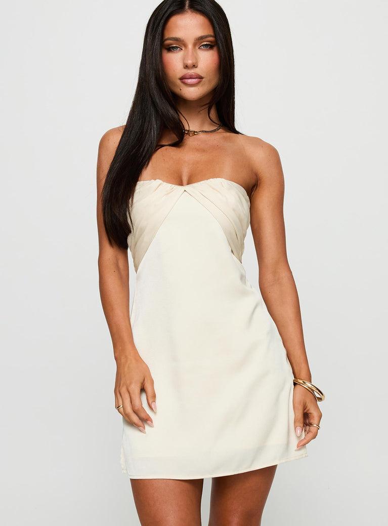 Irena Strapless Mini Dress Champagne Product Image