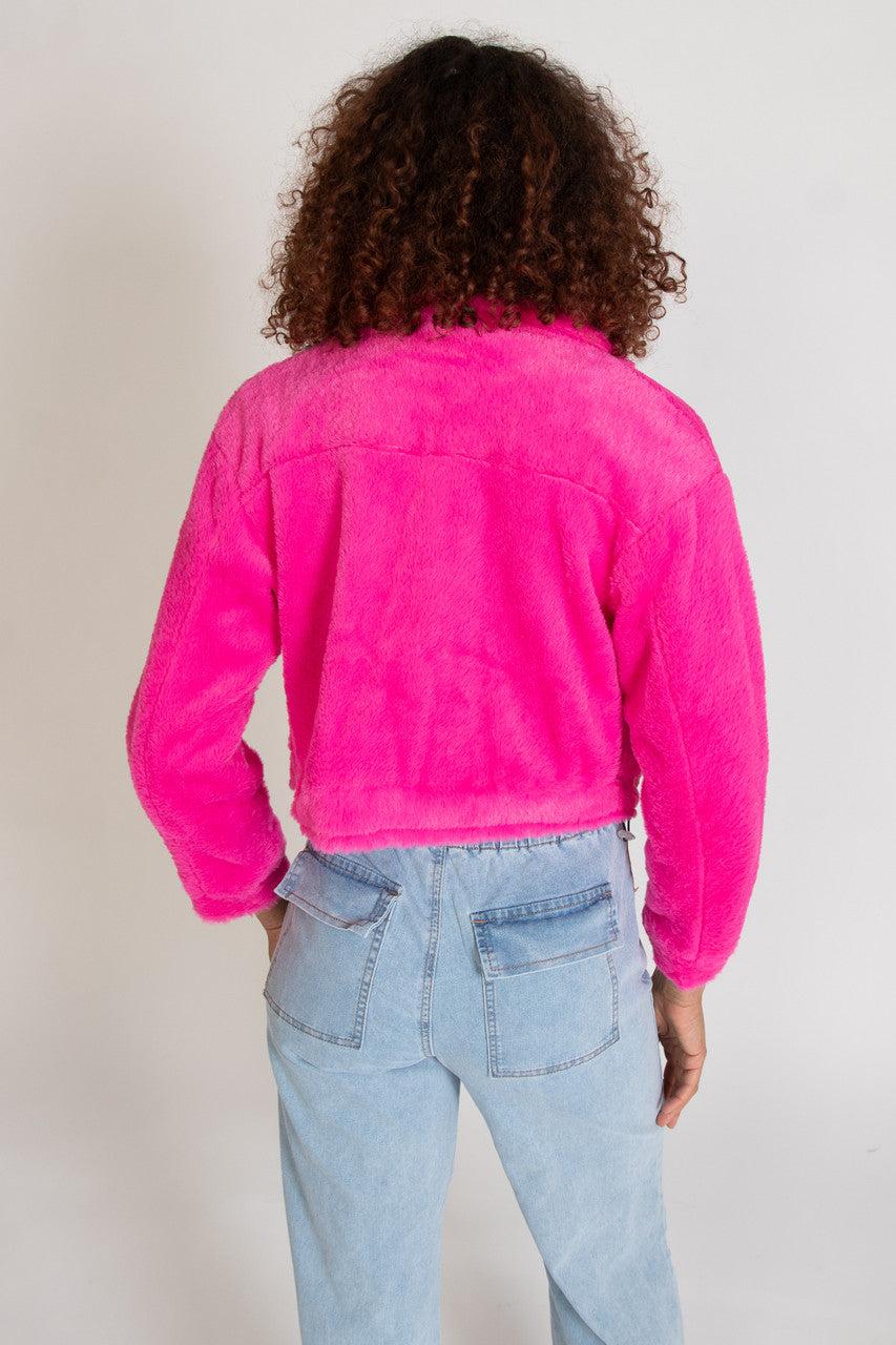 Cropped Faux Fur Shacket Product Image