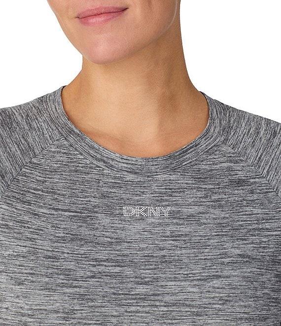 DKNY by Donna Karan Short Sleeve Round Neck Top & Cropped Knit Pajama Set Product Image