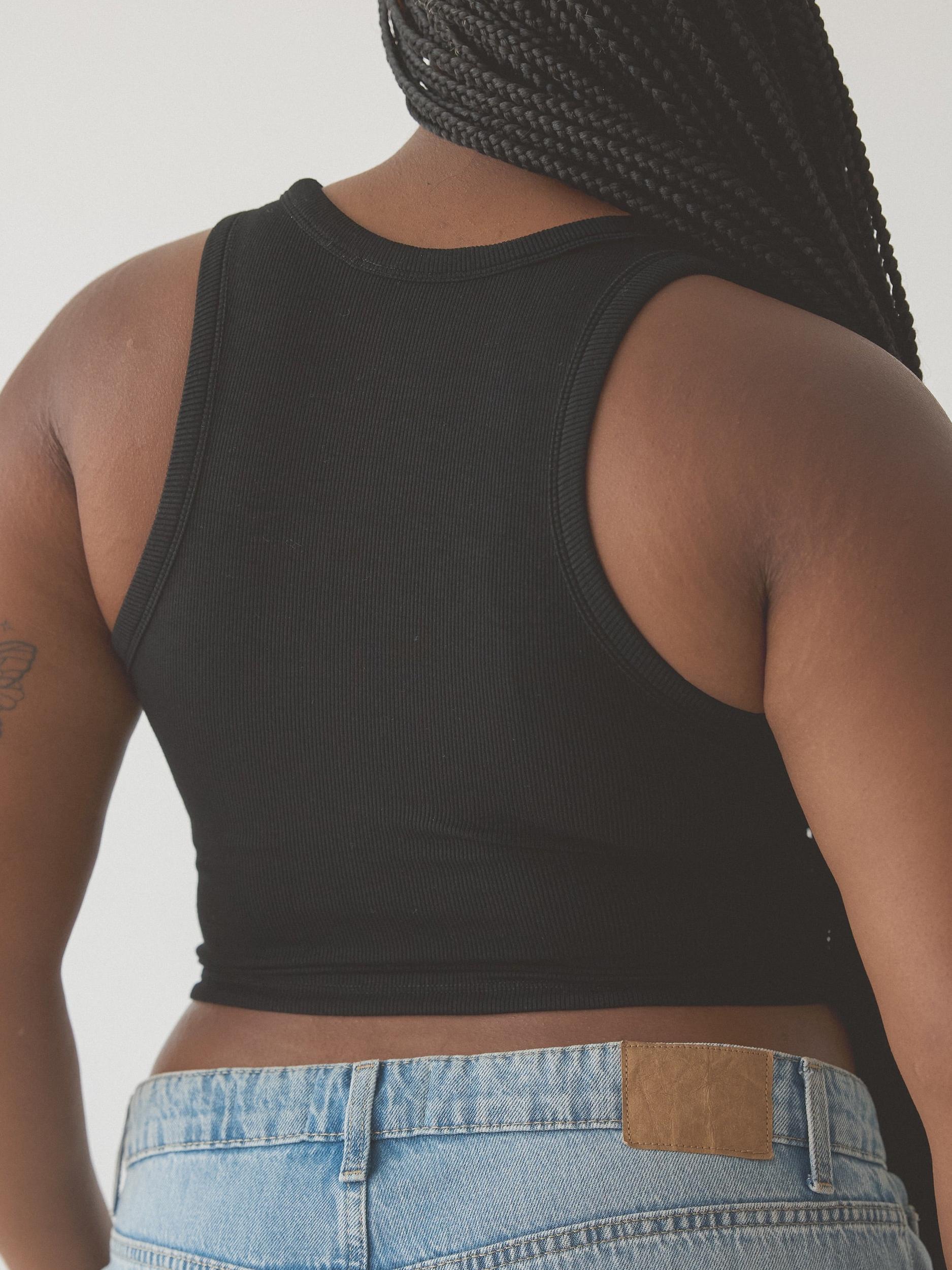 Chunky Binding Ribbed High Neck Brami (Crop) Product Image