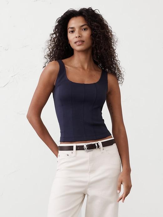 Soft Touch Scuba Corset Top Product Image