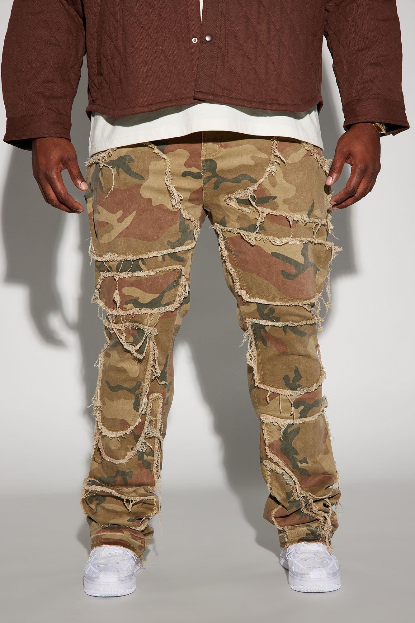 Patch It Up Stacked Skinny Flare Pants - Brown/combo Product Image