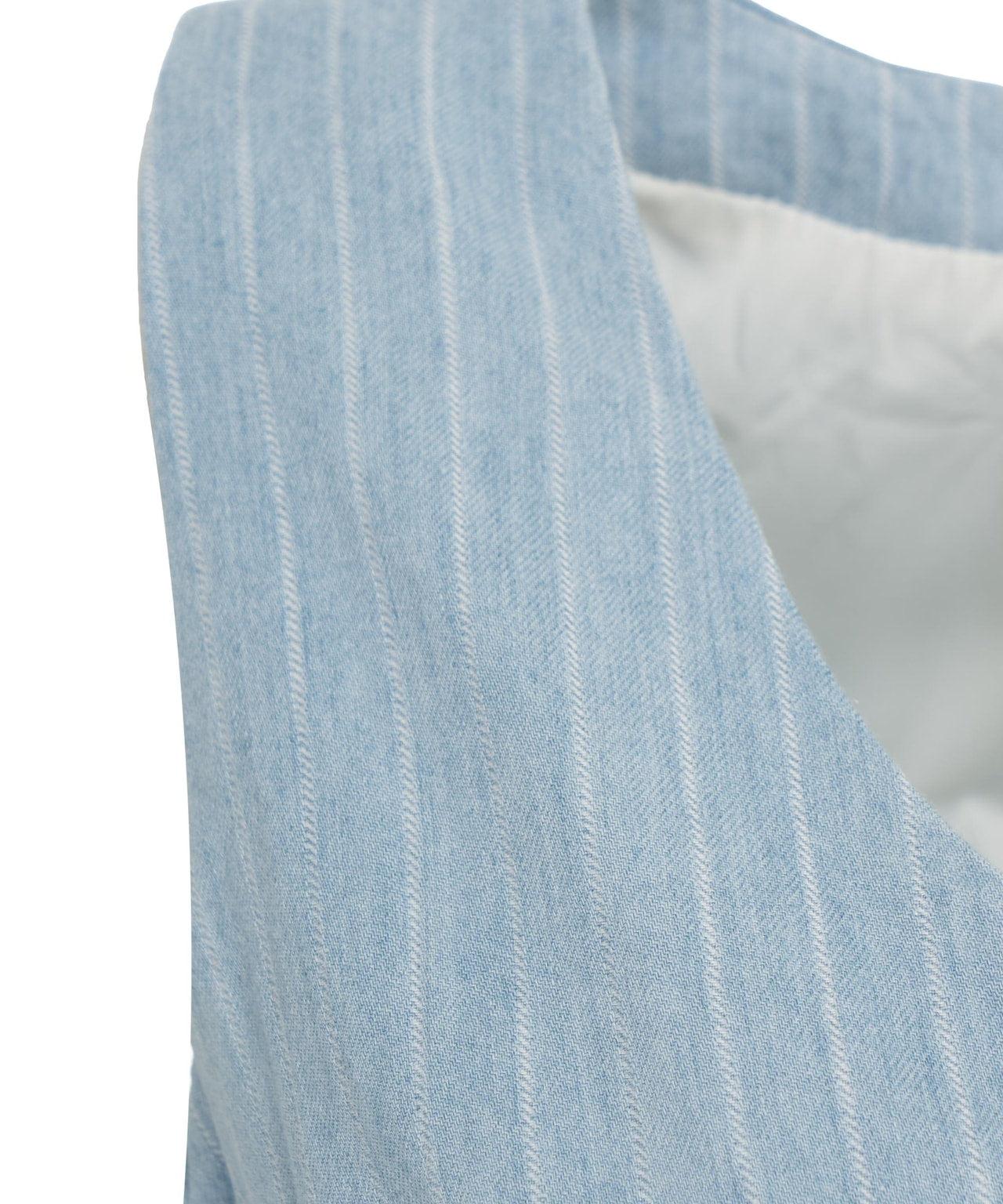 Pinstripe denim vest Product Image