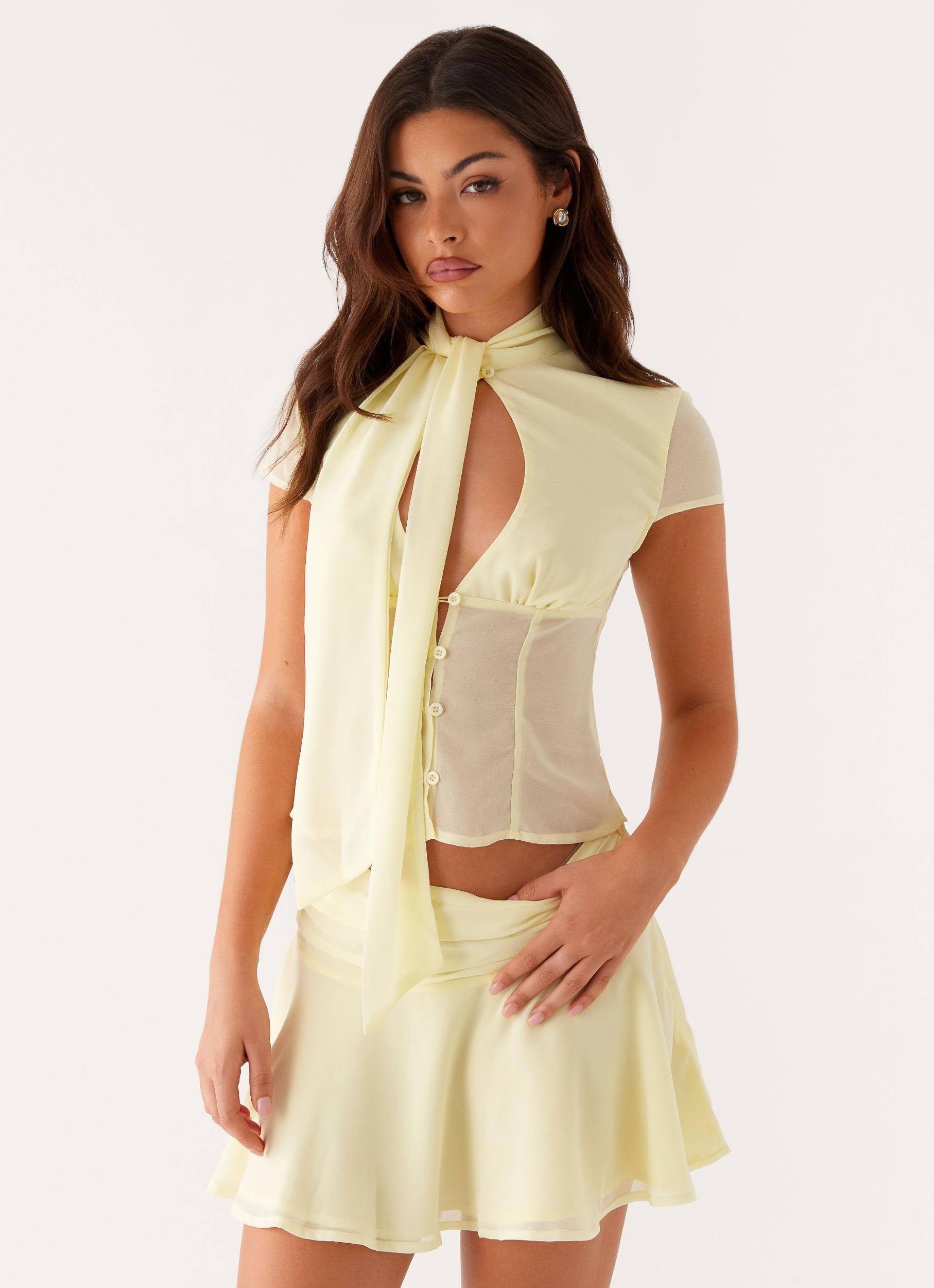 Colby Mini Skirt - Lemon Product Image