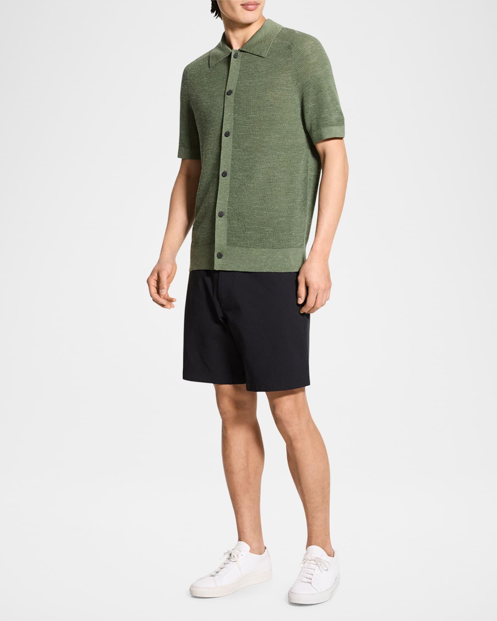 Men's Ribbed Linen-Blend Short-Sleeve Sweater Product Image