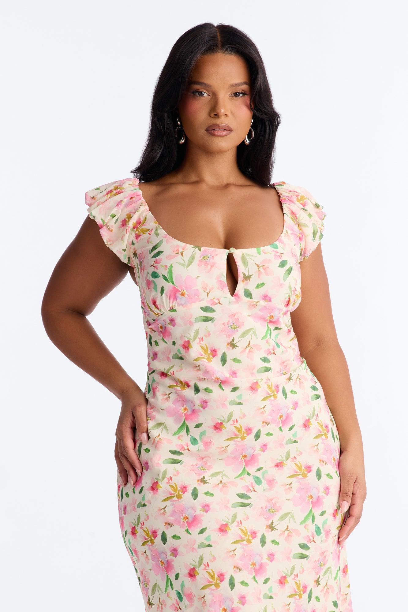 Christie Floral Midi Dress - Pink/combo Female Product Image