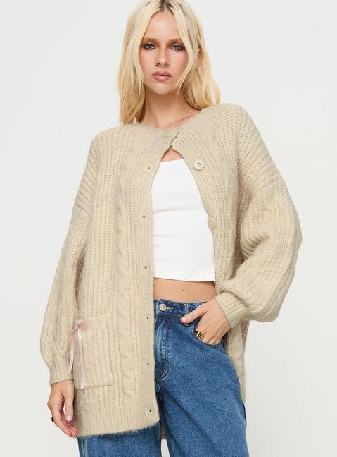 Cameliah Knit Cardigan Cream Product Image