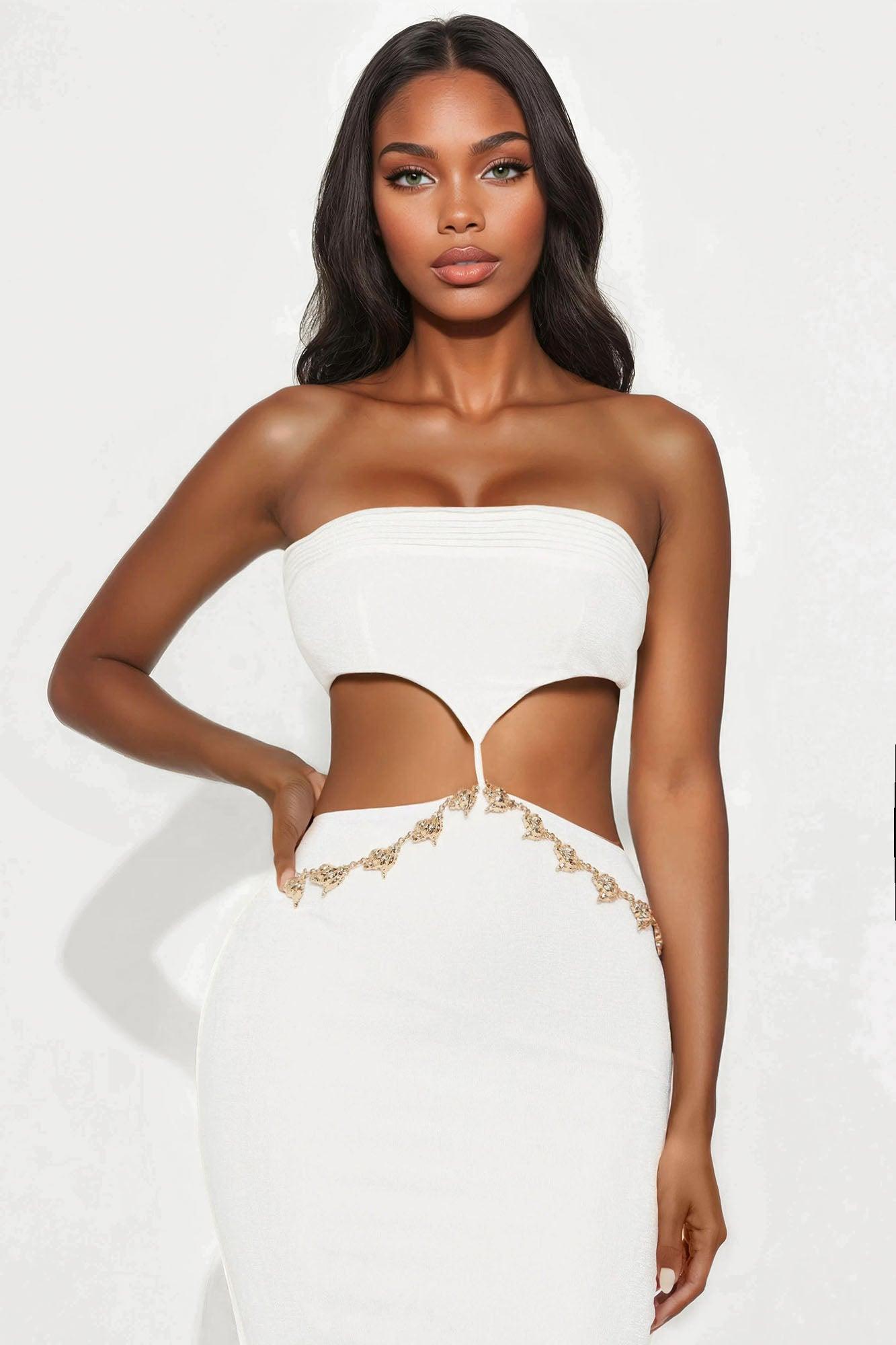 Leilani Cut Out Maxi Dress - White Female Product Image