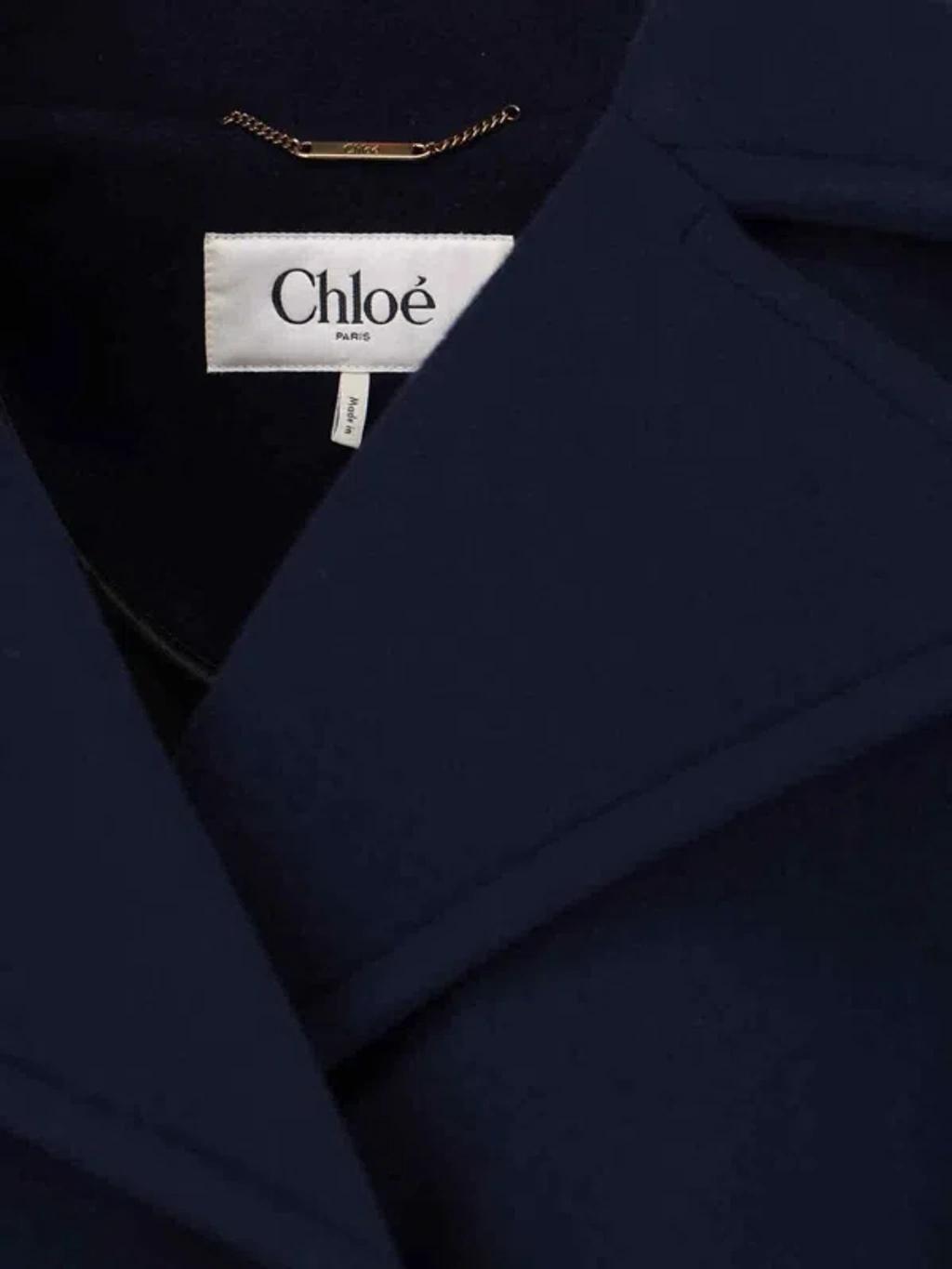 CHLOÉ Chloe Double-breasted Wool-blend Jacket In Black Product Image