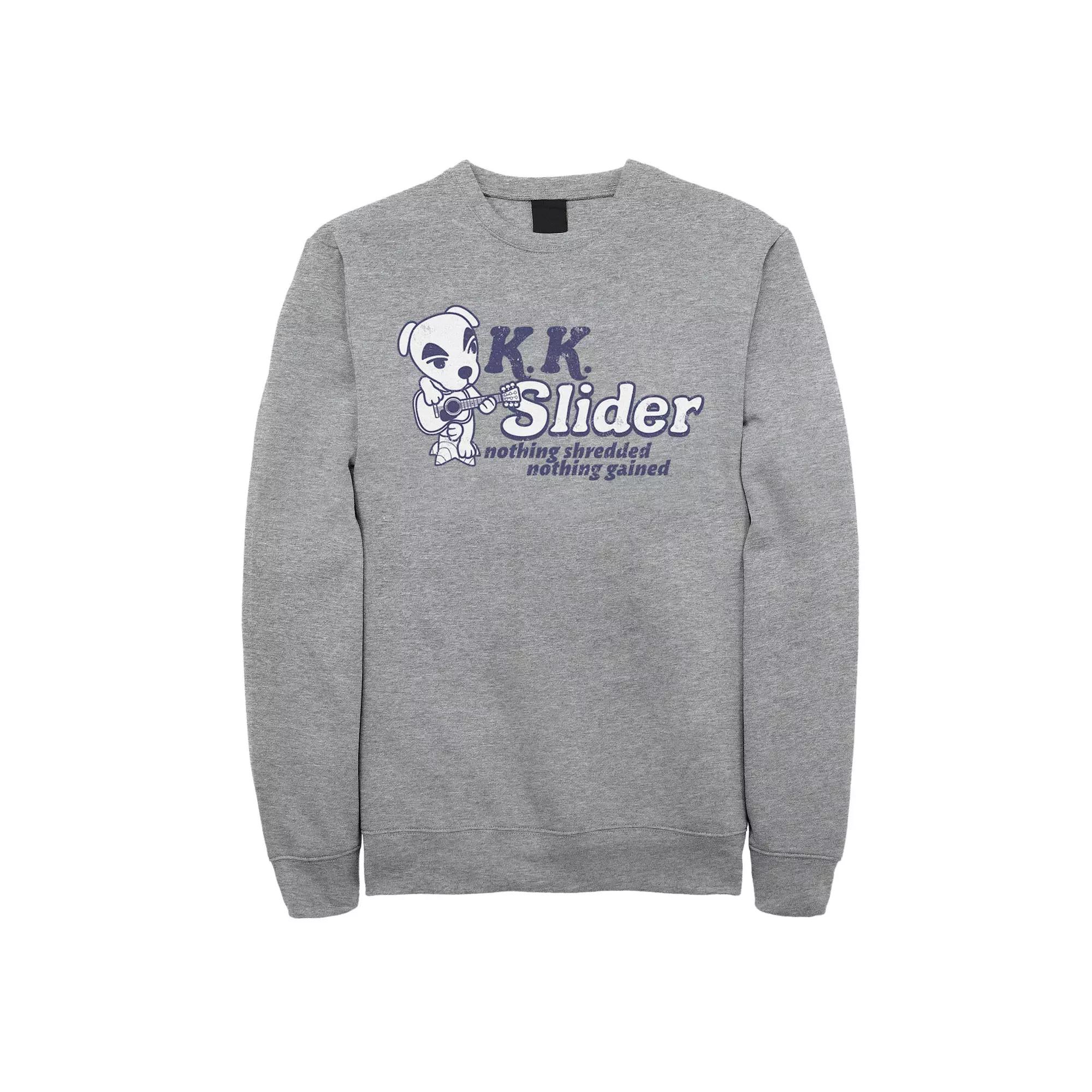 Men's Animal Crossing K.K. Slider Nothing Shredded Nothing Gained Sweatshirt, Size: Large, Athletic Grey Product Image