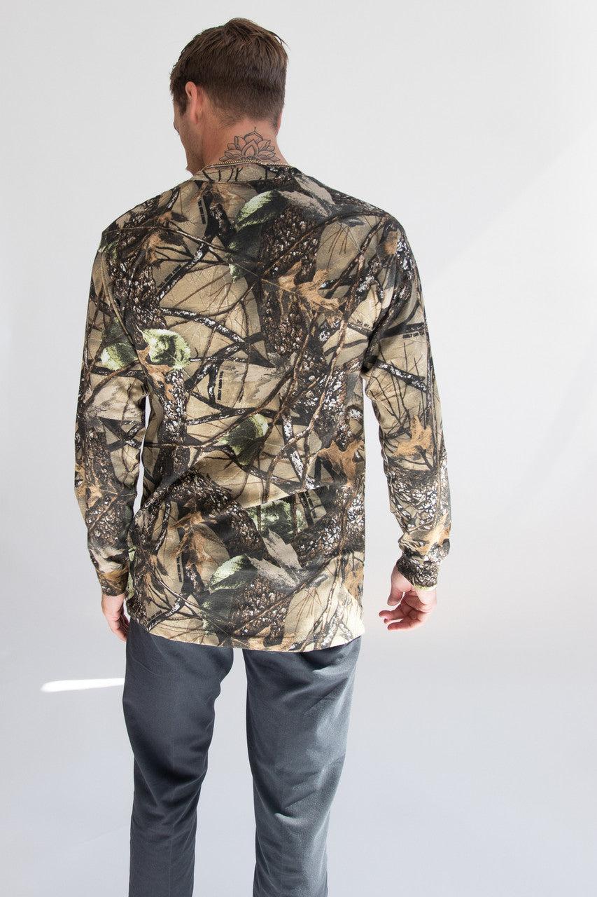 Woodland Camo Long Sleeve Pocket Tee Product Image