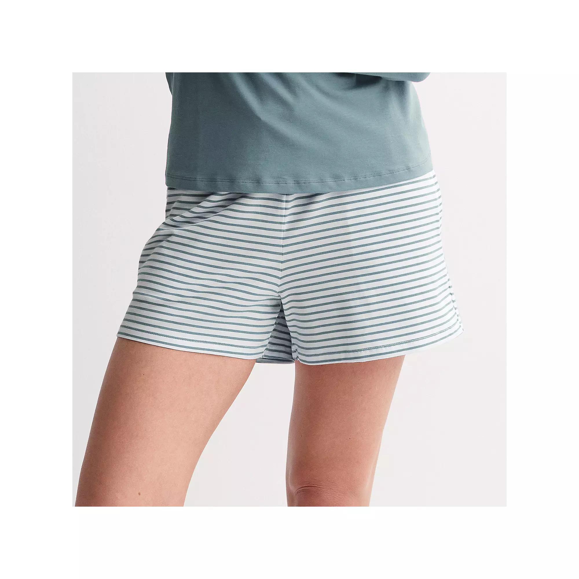 Women's Sonoma Goods For Life® Cotton Modal Pajama Shorts, Size: XL, White Gray Stripe Product Image