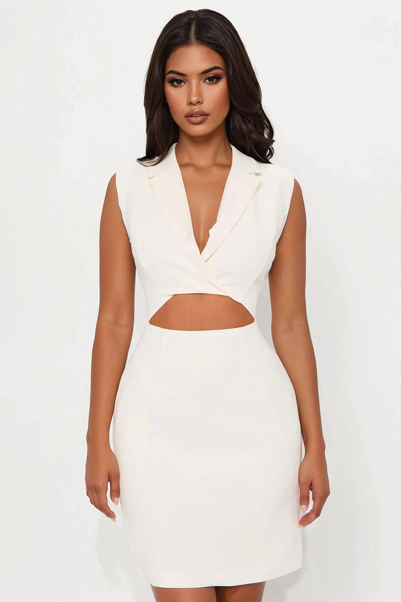 Patricia Crepe Midi Dress - Cream Product Image