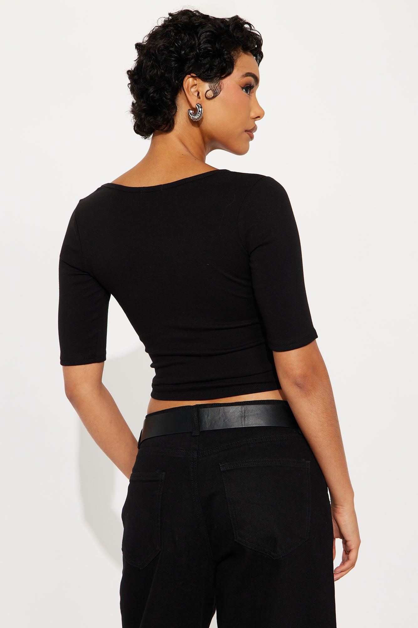 Lani Short Sleeve Top - Black Female Product Image