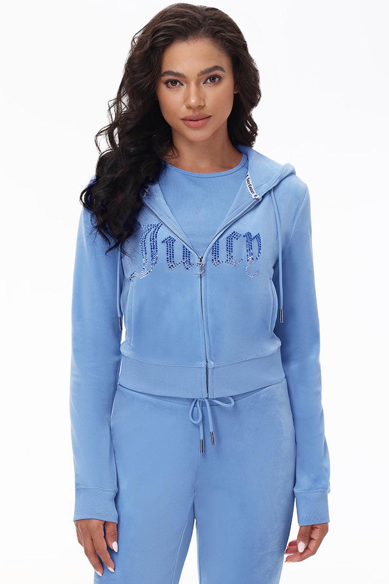 Front Ombre Big Bling Velour Hoodie Product Image