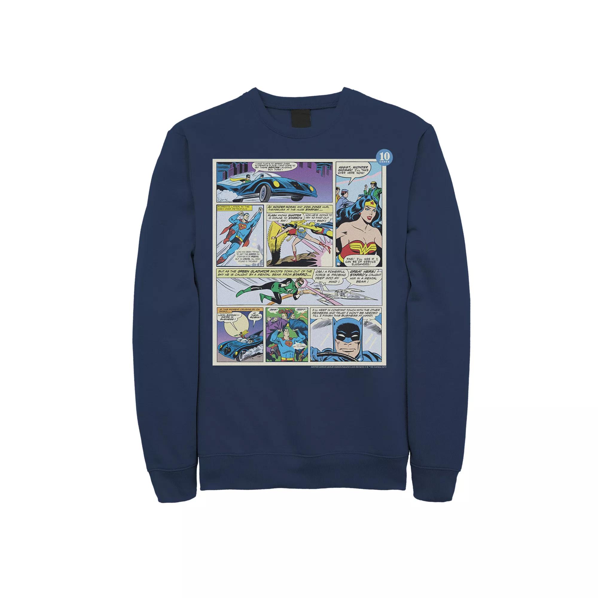 Men's Justice League Comic Panels Sweatshirt,  Product Image