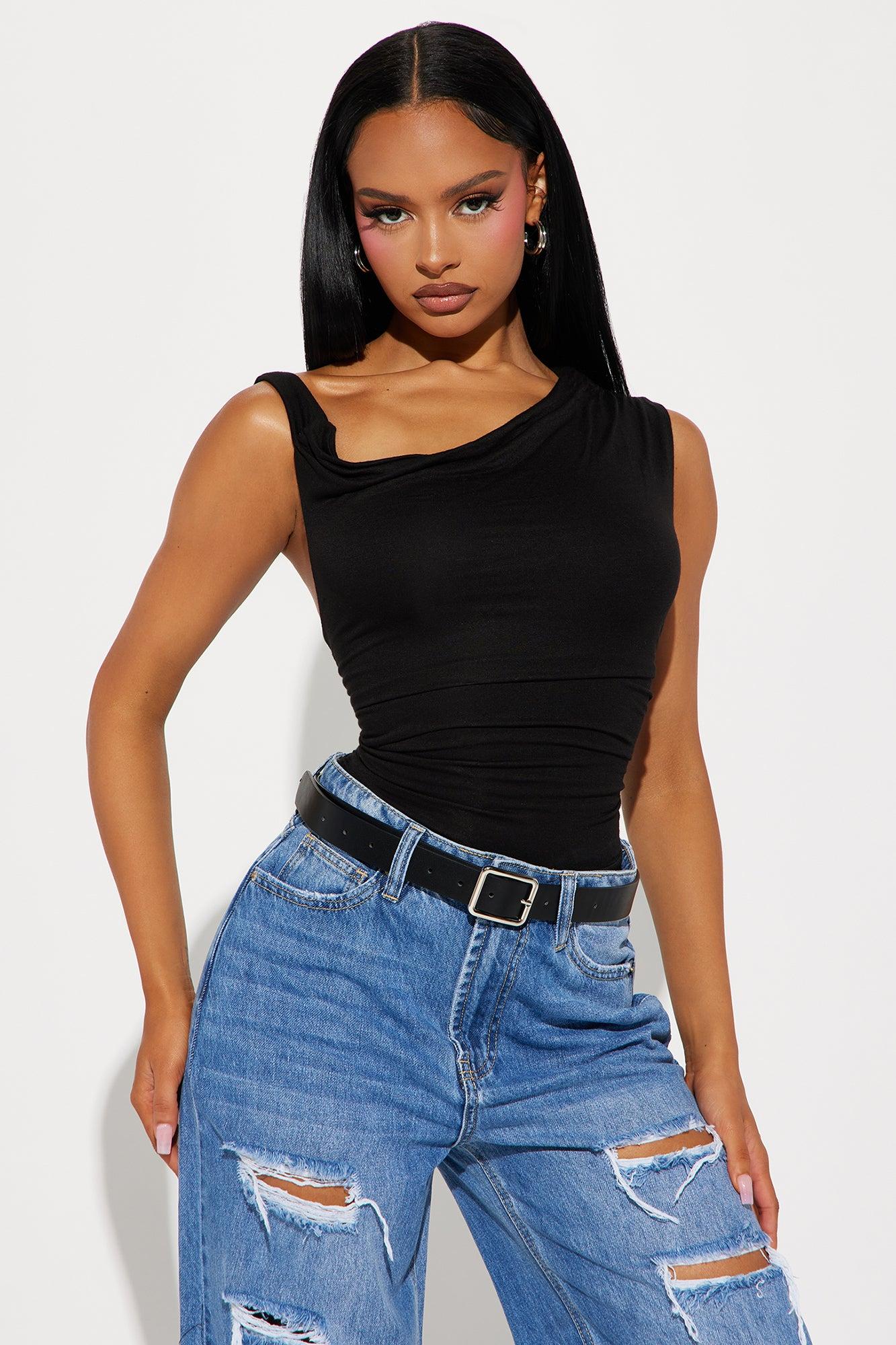 Kylie Off Shoulder Bodysuit - Black Product Image