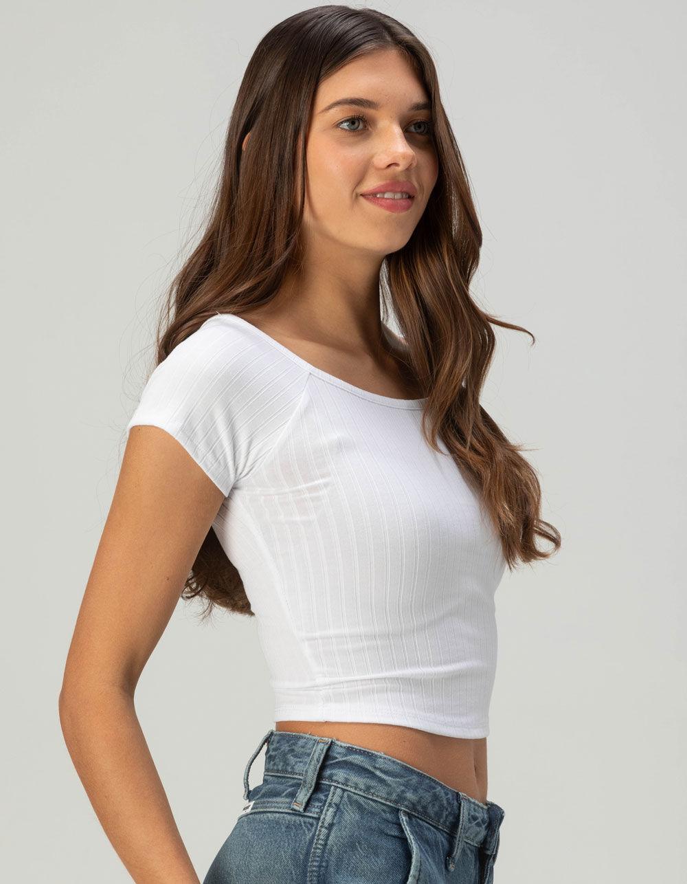 TILLYS Boat Neck Womens Tee - PINK Product Image