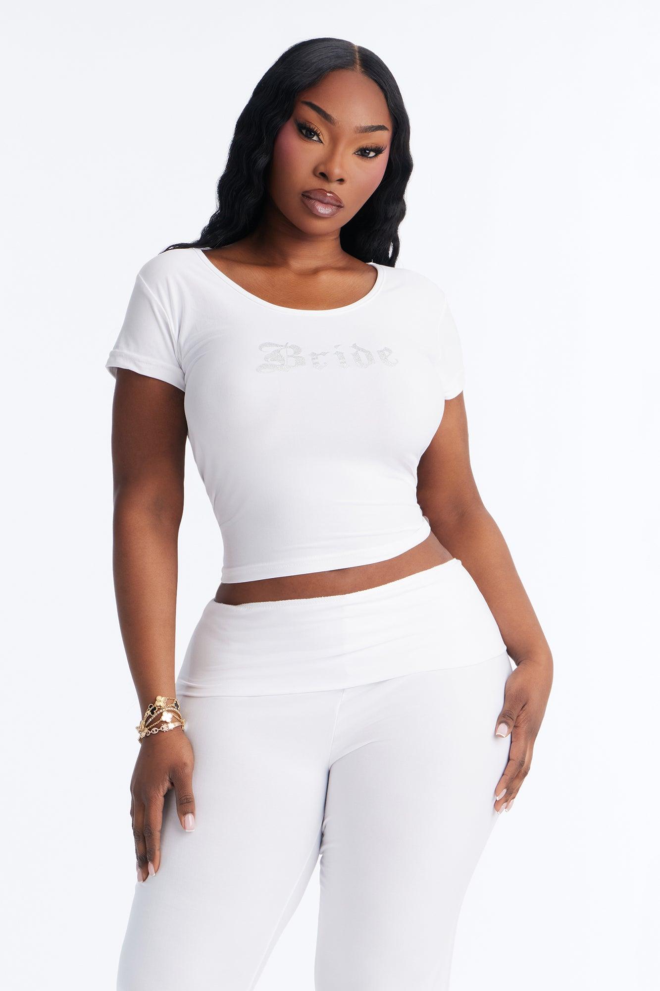 Y2K Bride PJ Pant Set - White Female Product Image