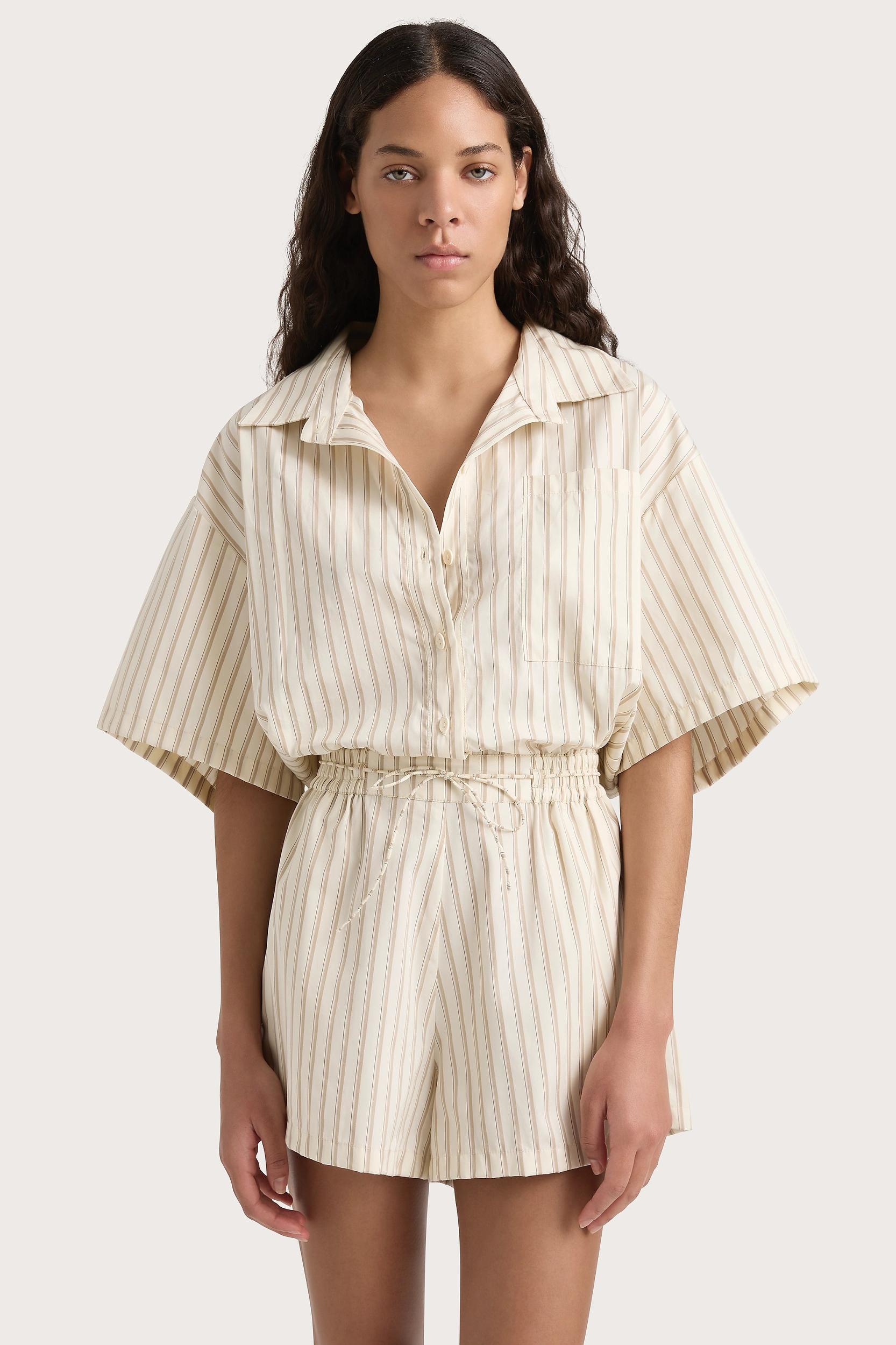 Faia Playsuit Shadow Stripe Butter - Final Sale Product Image