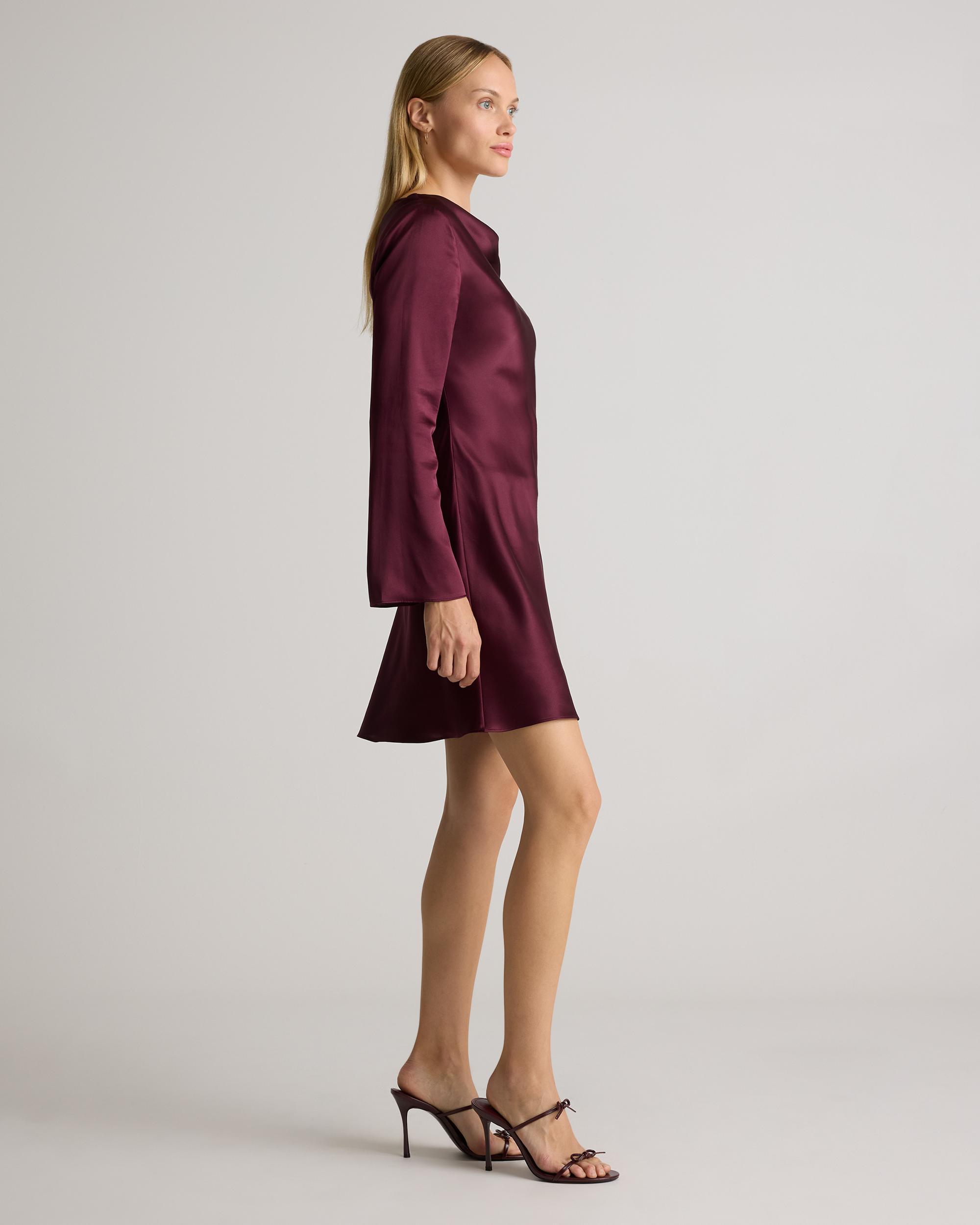 Quince | Women's Long Sleeve Mini Dress Silk Product Image