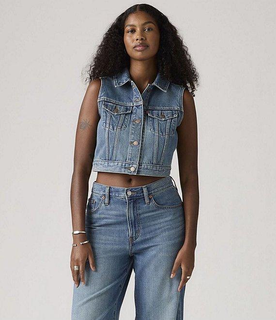 Levi's® Sleeveless Cropped Denim Vest Product Image