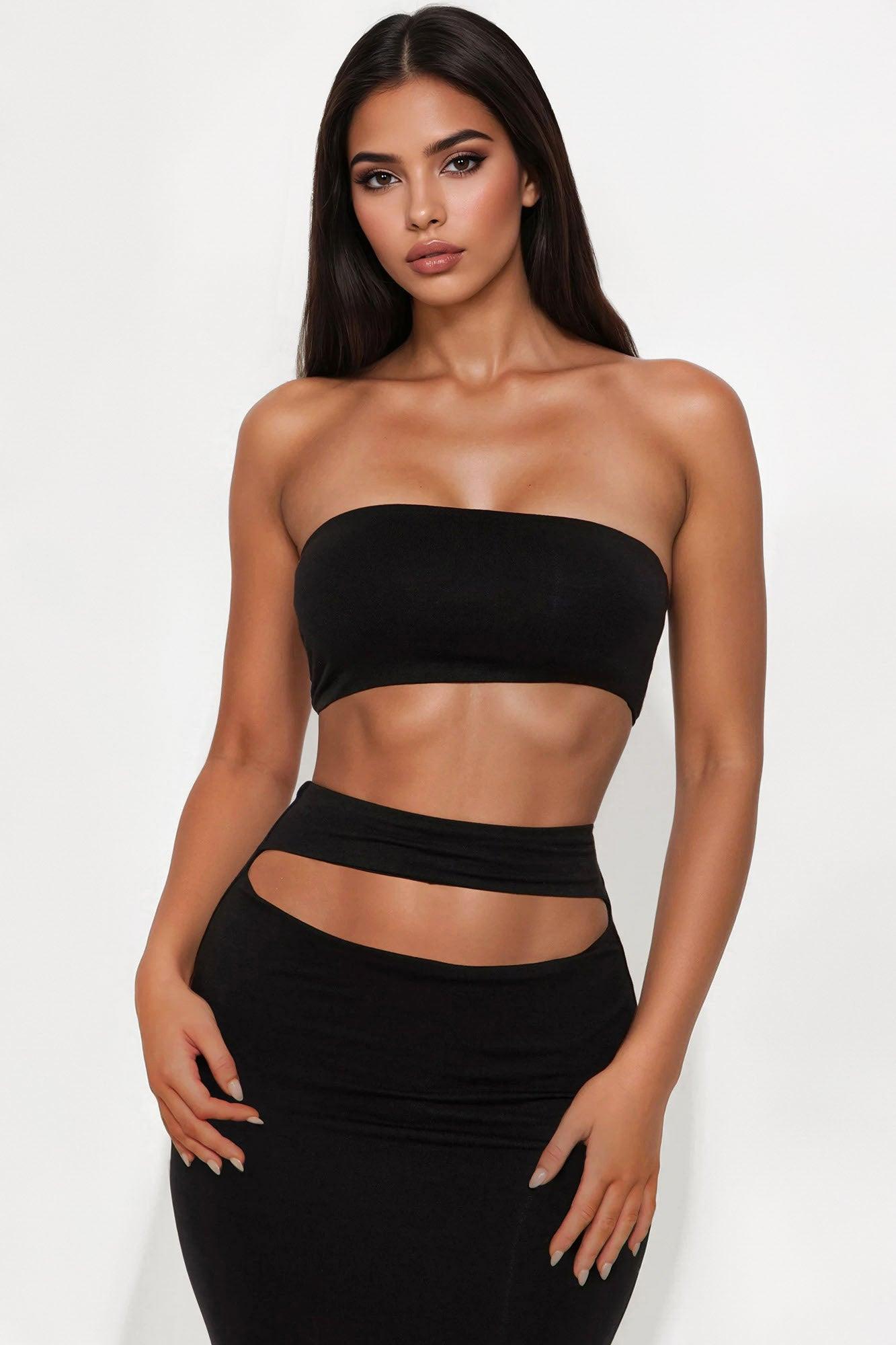 What's Not To Love Doubled Maxi Skirt Set - Black Female Product Image