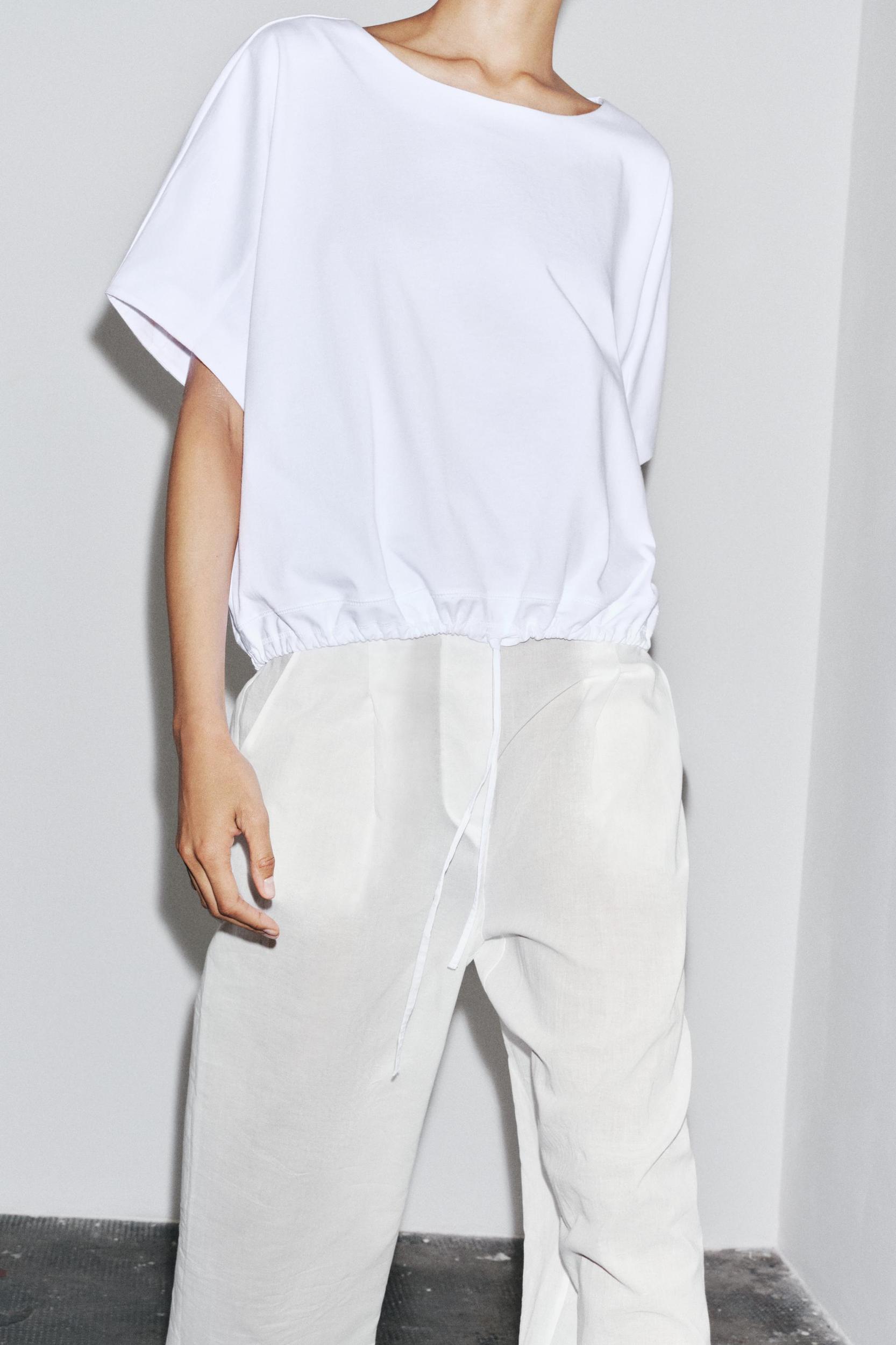 GATHERED COTTON T-SHIRT Product Image