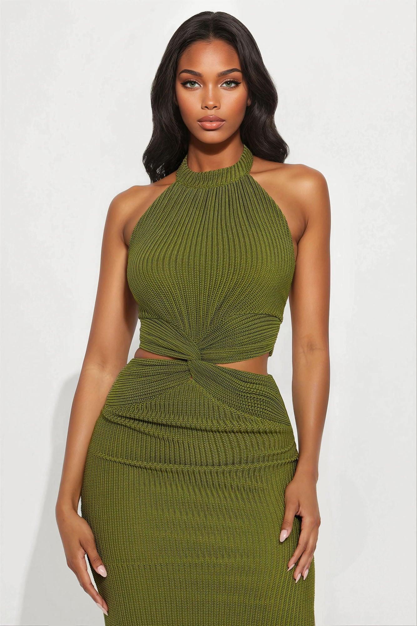 Mind Me Maxi Dress - Olive Female Product Image